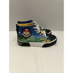 Ground Up Super Mario Kid's Size 13 Casual Shoes Back Zip Sneakers Hightop